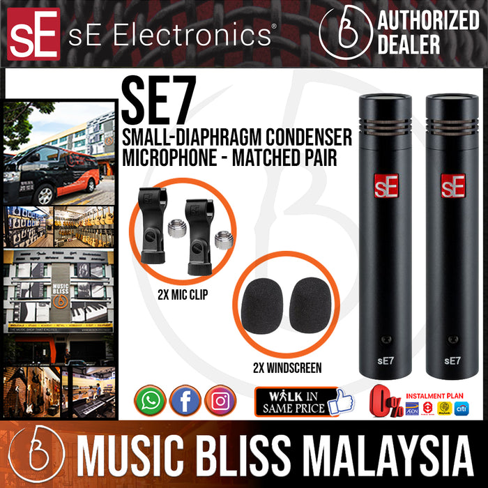 SE Electronics sE7 Small-diaphragm Condenser Microphone - Matched Pair - Music Bliss Malaysia