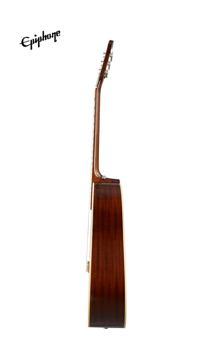 Epiphone Masterbilt Texan Acoustic-Electric Guitar - Faded Cherry Aged Gloss - Music Bliss Malaysia