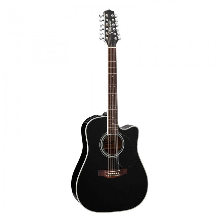 Takamine EF381SC - (Gloss Black) 12-string Dreadnought Acoustic-Electric Guitar with Solid Spruce Top - Music Bliss Malaysia