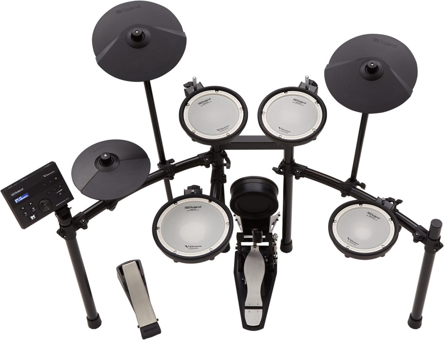 *ALL Roland Setup* Roland V-Drums TD-07KV Electronic Drum Set with Roland PM-100 Amplifier, RH-5 Headphone, Kick Pedal, Throne and Drumsticks (TD07KV / TD 07KV / PM100) *FREE SHIPPING* - Music Bliss Malaysia