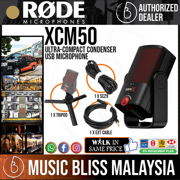 Rode XCM-50 Ultra-compact Condenser USB Microphone (XCM50) [2 Years Warranty] - Music Bliss Malaysia