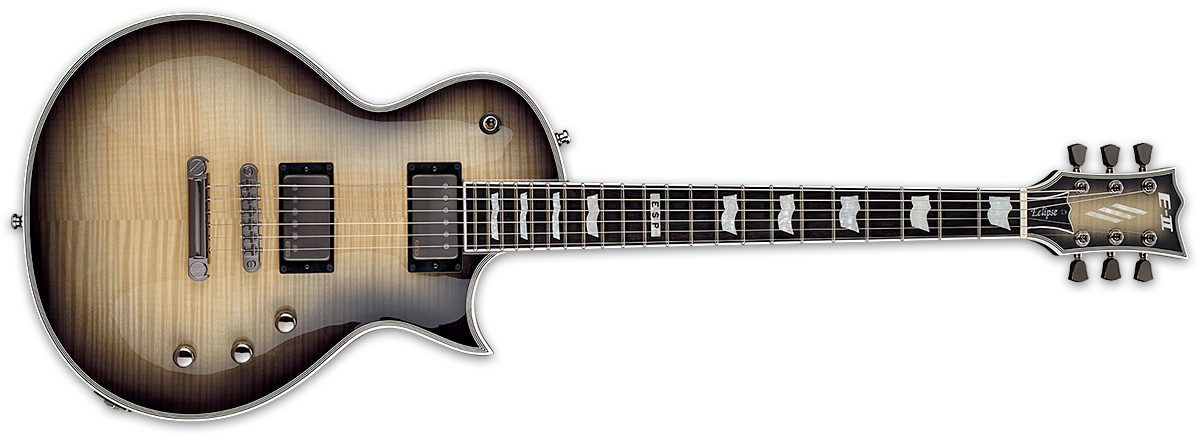 ESP E-II Eclipse Full Thickness - Black Natural Burst [Made in Japan] - Music Bliss Malaysia